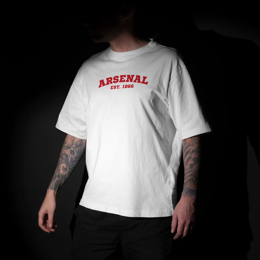 Arsenal FC EST 1866 Graphic Printed Unisex Oversized T-shirt