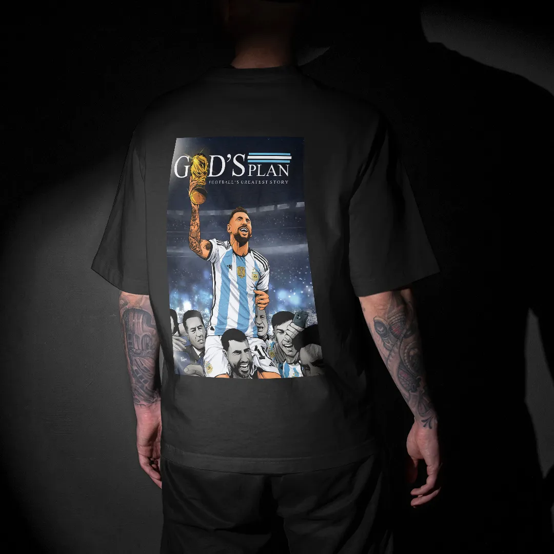 Lionel Messi God's Plan Graphic Printed Unisex Oversized T-shirt