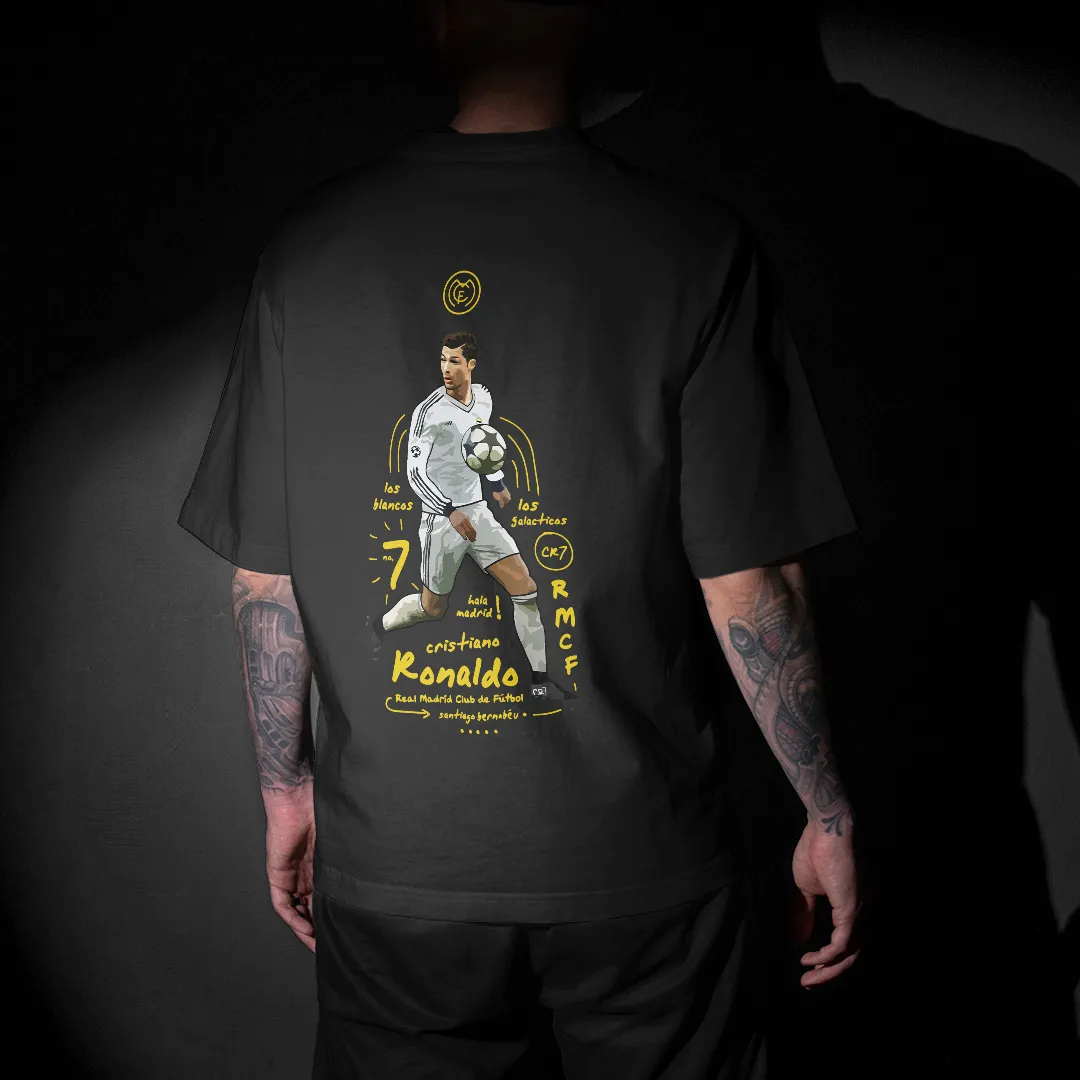 Ronaldo : Real Madrid Graphic Printed Unisex Oversized T-shirt