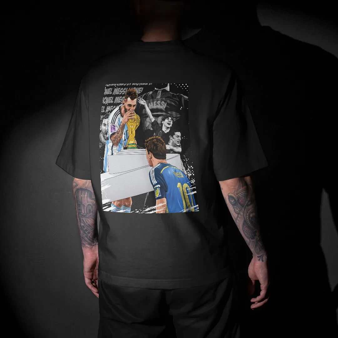 Lionel Messi World Champion Graphic Printed Unisex Oversized T-shirt