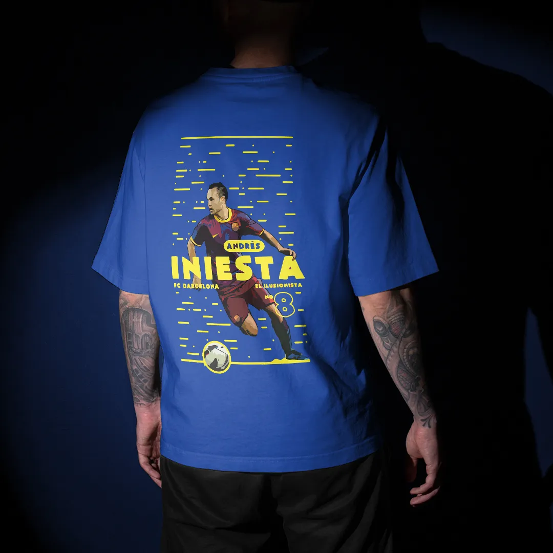 Iniesta - FC Barcelona Graphic Printed Unisex Oversized T-shirt