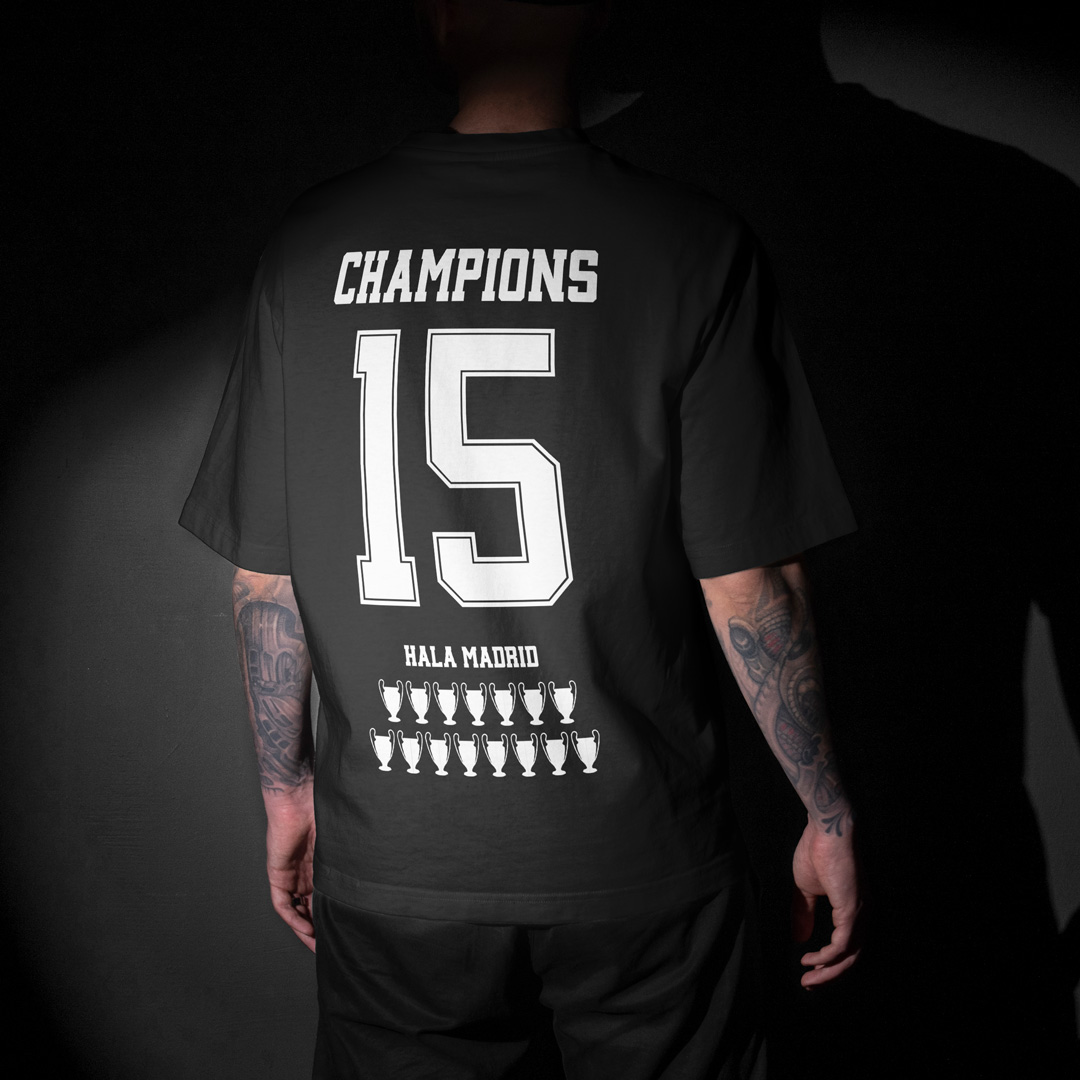 Champions : Real Madrid Graphic Printed Unisex Oversized T-shirt
