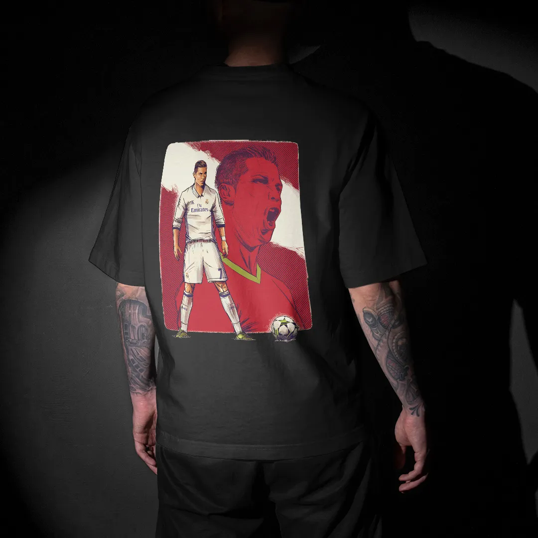 Ronaldo : Real Madrid Graphic Printed Unisex Oversized T-shirt