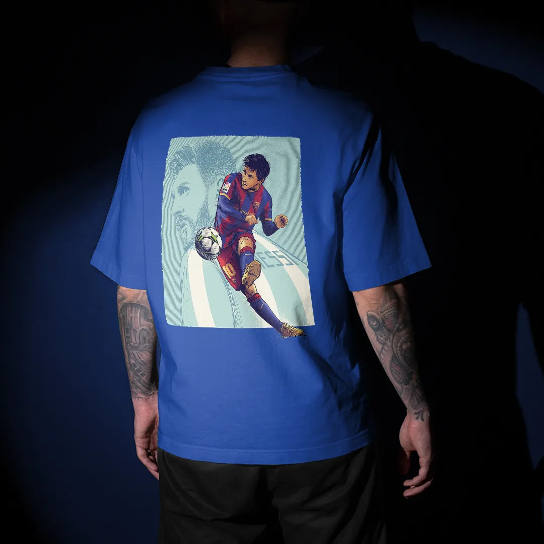 Lionel Messi - FC Barcelona Graphic Printed Unisex Oversized T-shirt
