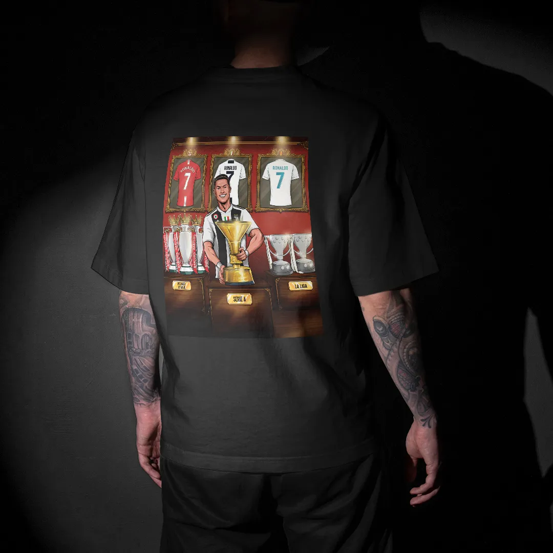 Ronaldo : Champion Graphic Printed Unisex Oversized T-shirt