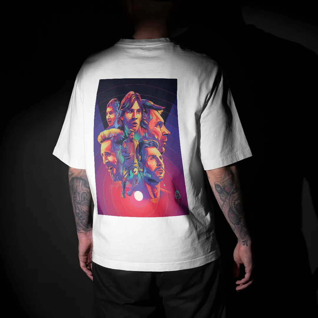 Messi Graphic Printed Unisex Oversized T-shirt