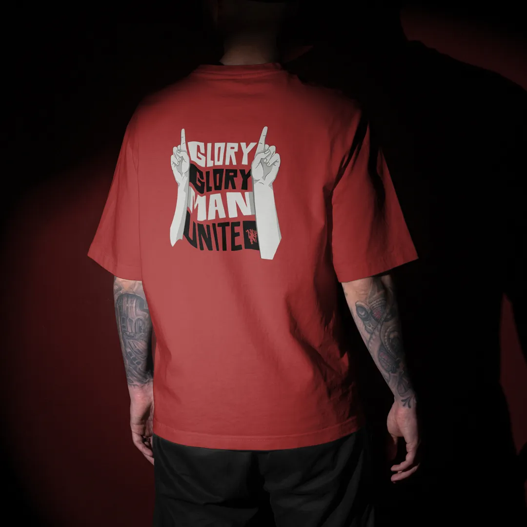 GGMU : Manchester United Graphic Printed Unisex Oversized T-shirt