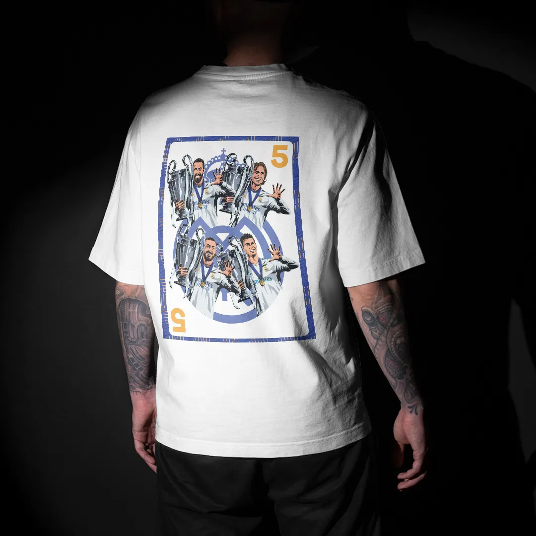 FIVE : Champions of Madrid Real Madrid Graphic Printed Unisex Oversized T-shirt