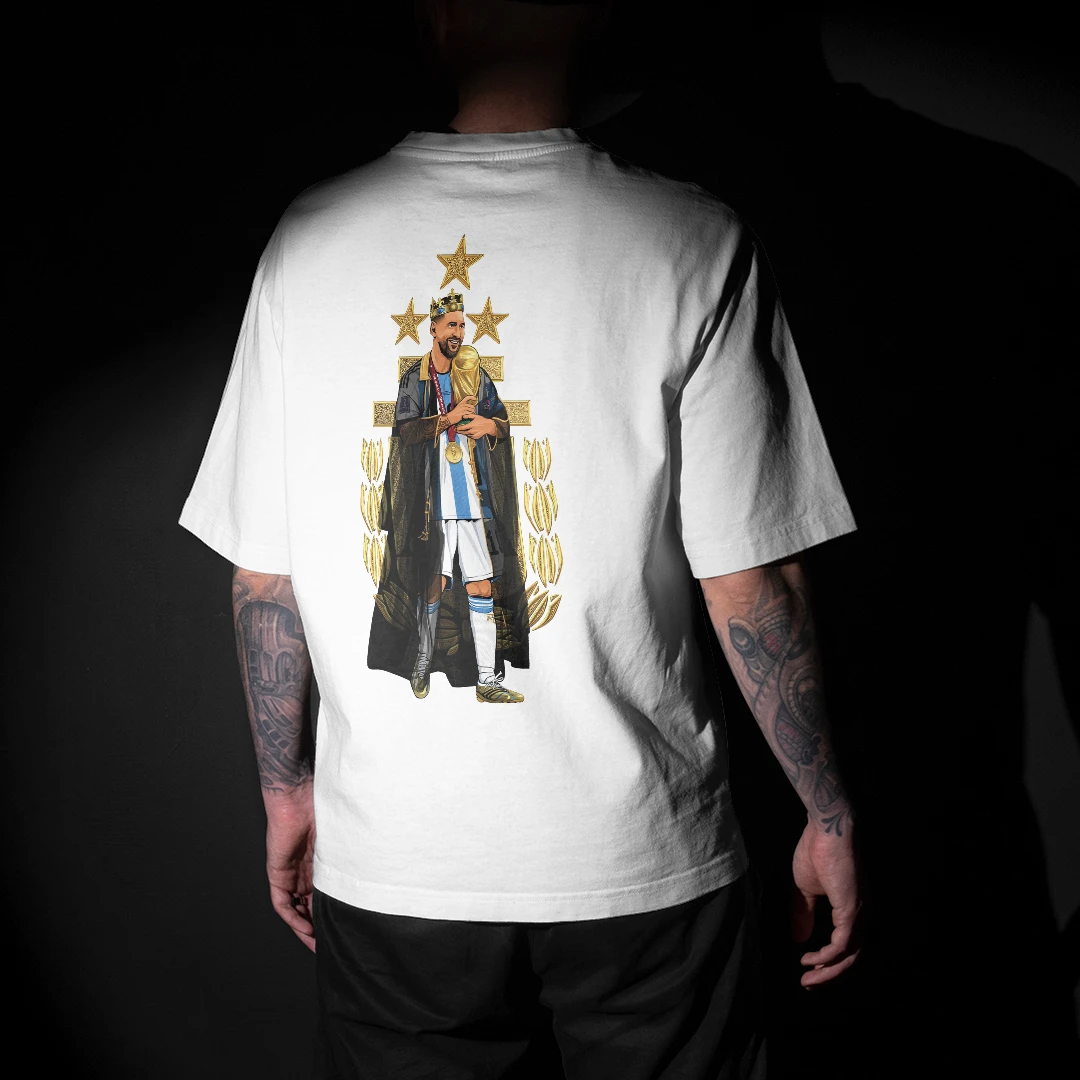 Lionel Messi World Cup Graphic Printed Unisex Oversized T-shirt