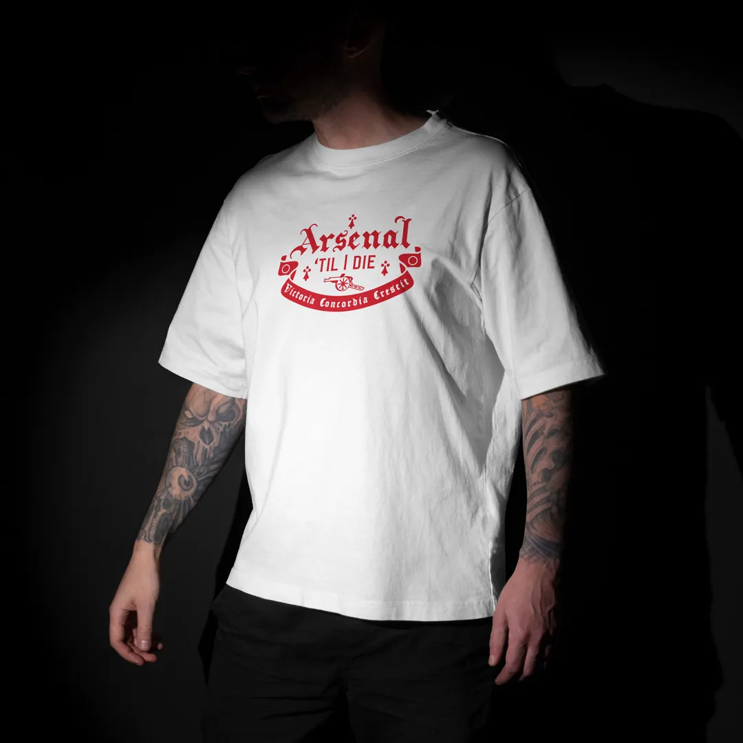 Arsenal Till I Die Graphic Printed Unisex Oversized T-shirt