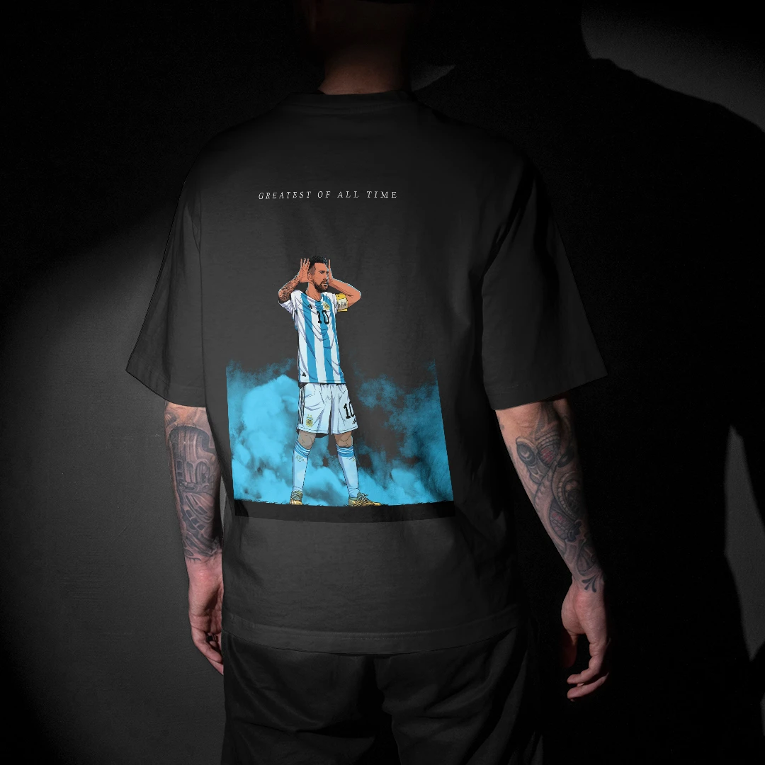 Lionel Messi Celebration Graphic Printed Unisex Oversized T-shirt