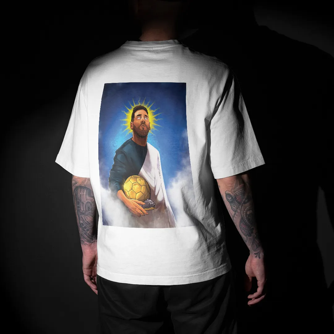 Lionel Messi God Mode Graphic Printed Unisex Oversized T-shirt