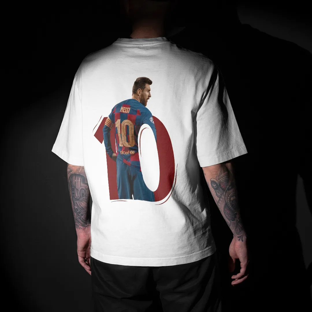10 Messi - FC Barcelona Graphic Printed Unisex Oversized T-shirt