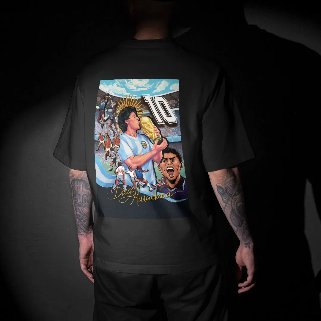 Diego Maradona World Cup Graphic Printed Unisex Oversized T-shirt
