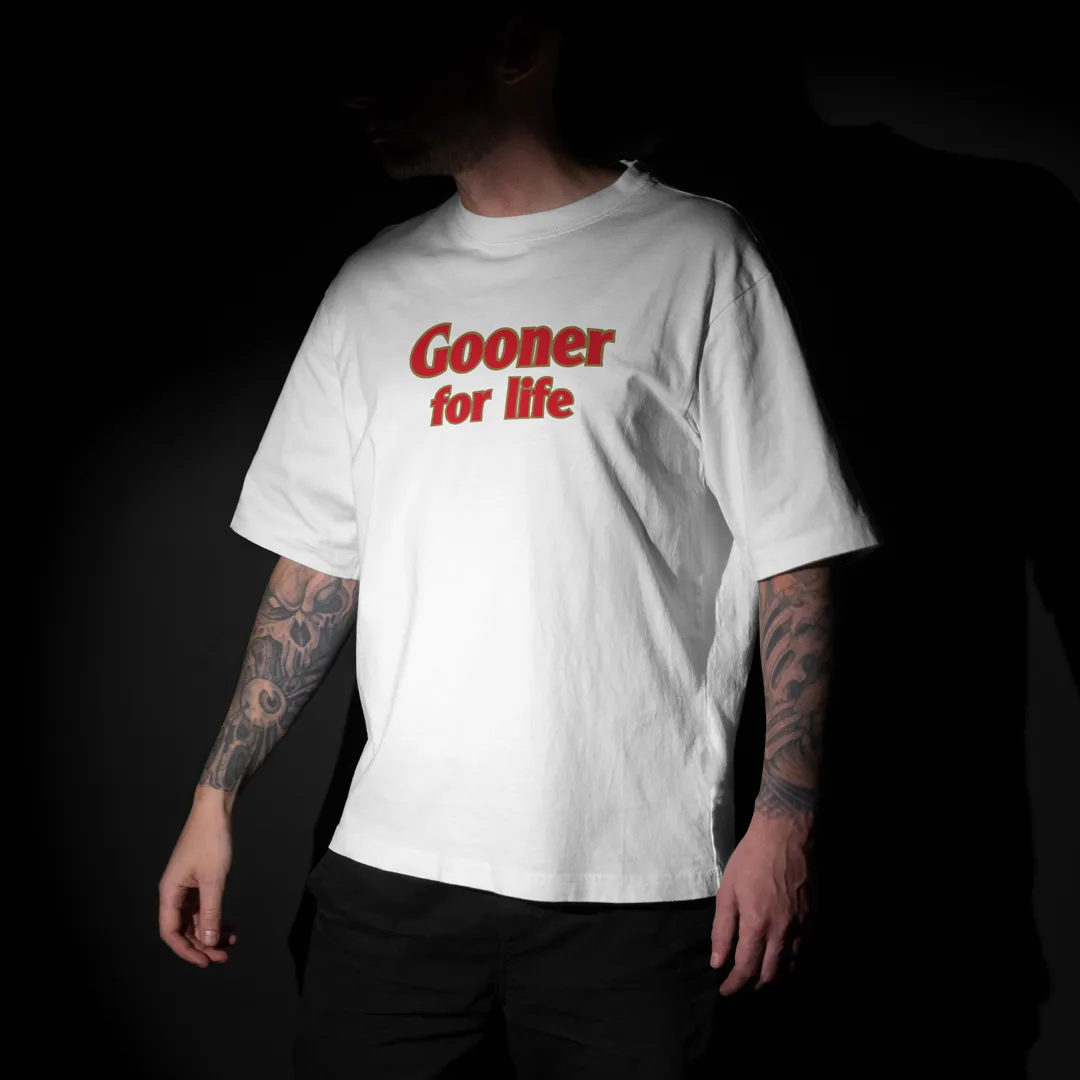 Gooner For Life - Arsenal FC Graphic Printed Unisex Oversized T-shirt