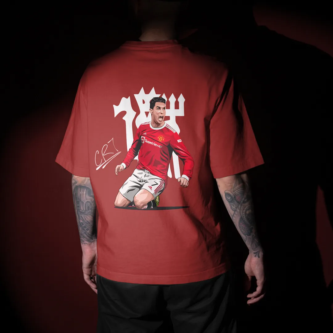 CR7 : Manchester United Graphic Printed Unisex Oversized T-shirt