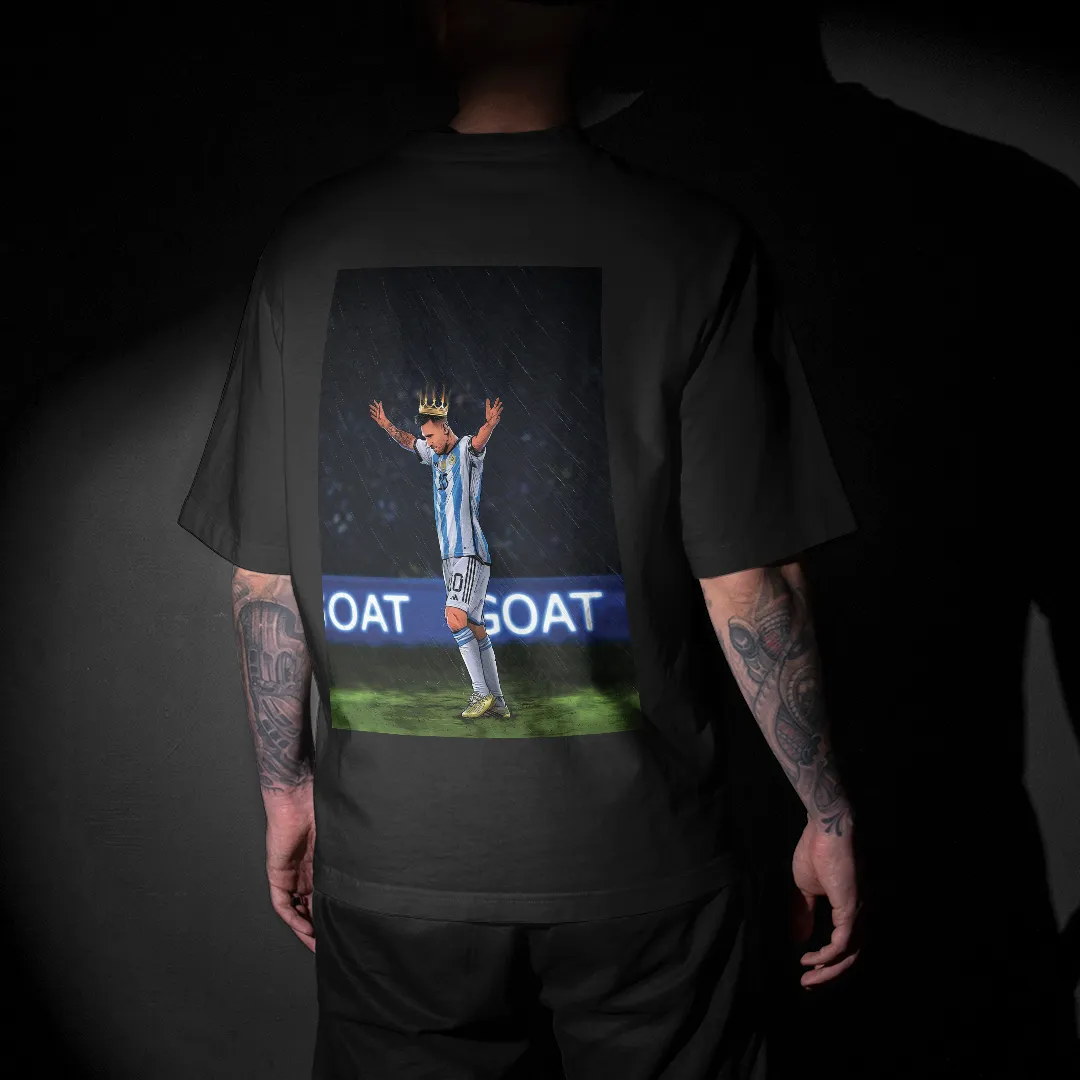 Lionel Messi King Graphic Printed Unisex Oversized T-shirt