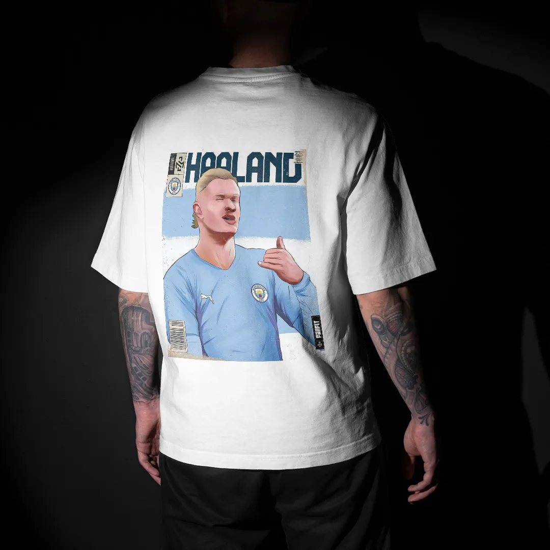 Haaland Cover : Manchester City Graphic Printed Unisex Oversized T-shirt
