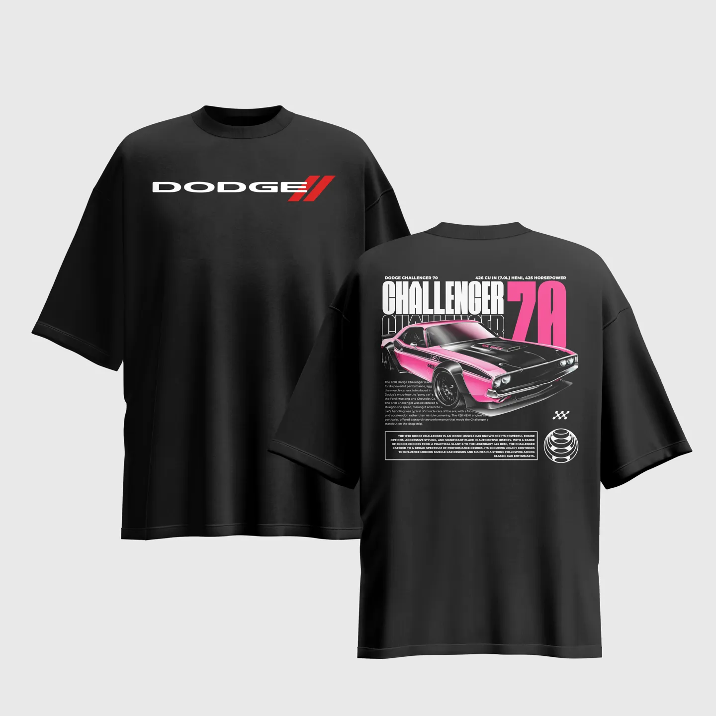 DODGE Graphic Printed Unisex Oversized T-shirt