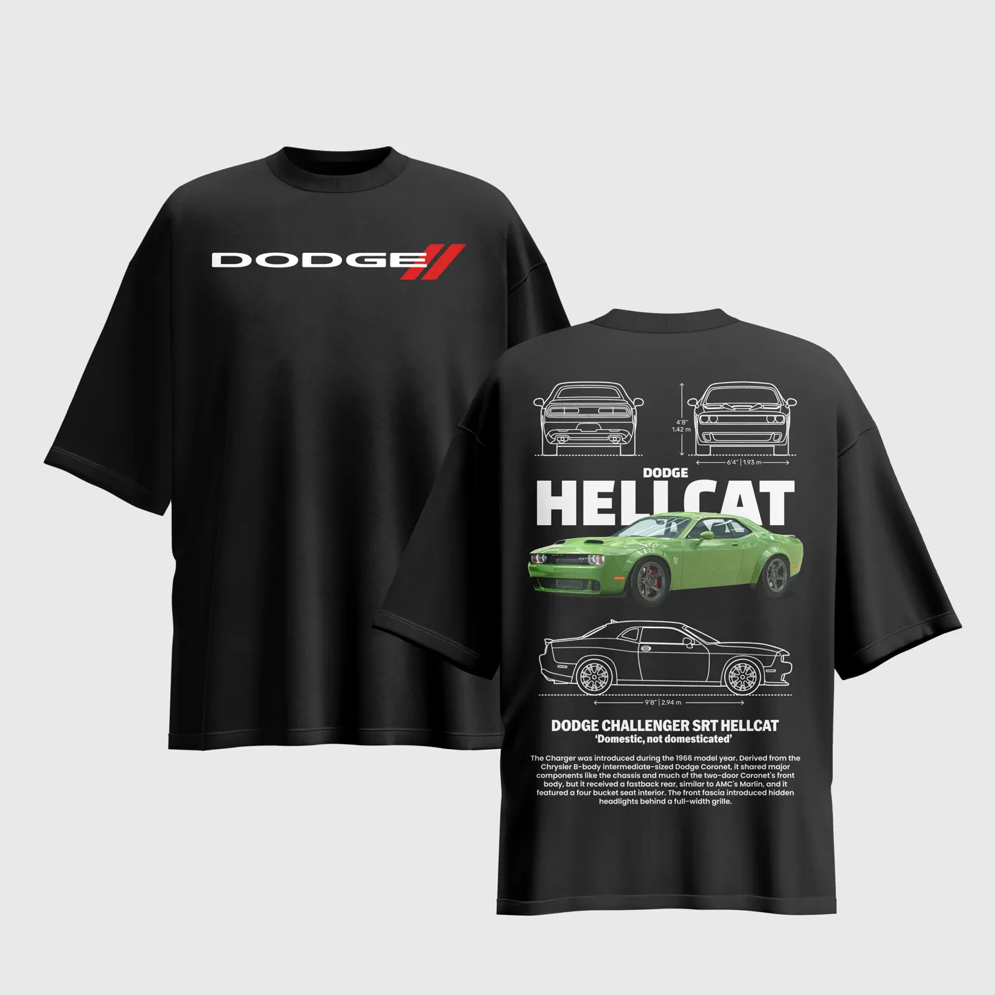 DODGE Graphic Printed Unisex Oversized T-shirt