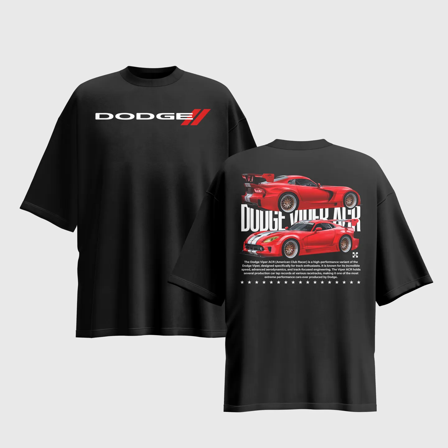 DODGE Graphic Printed Unisex Oversized T-shirt