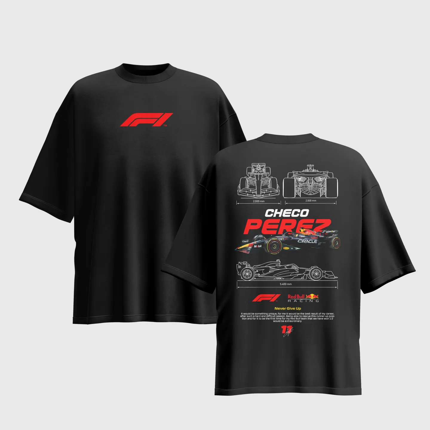 FORMULA 1 Graphic Printed Unisex Oversized T-shirt