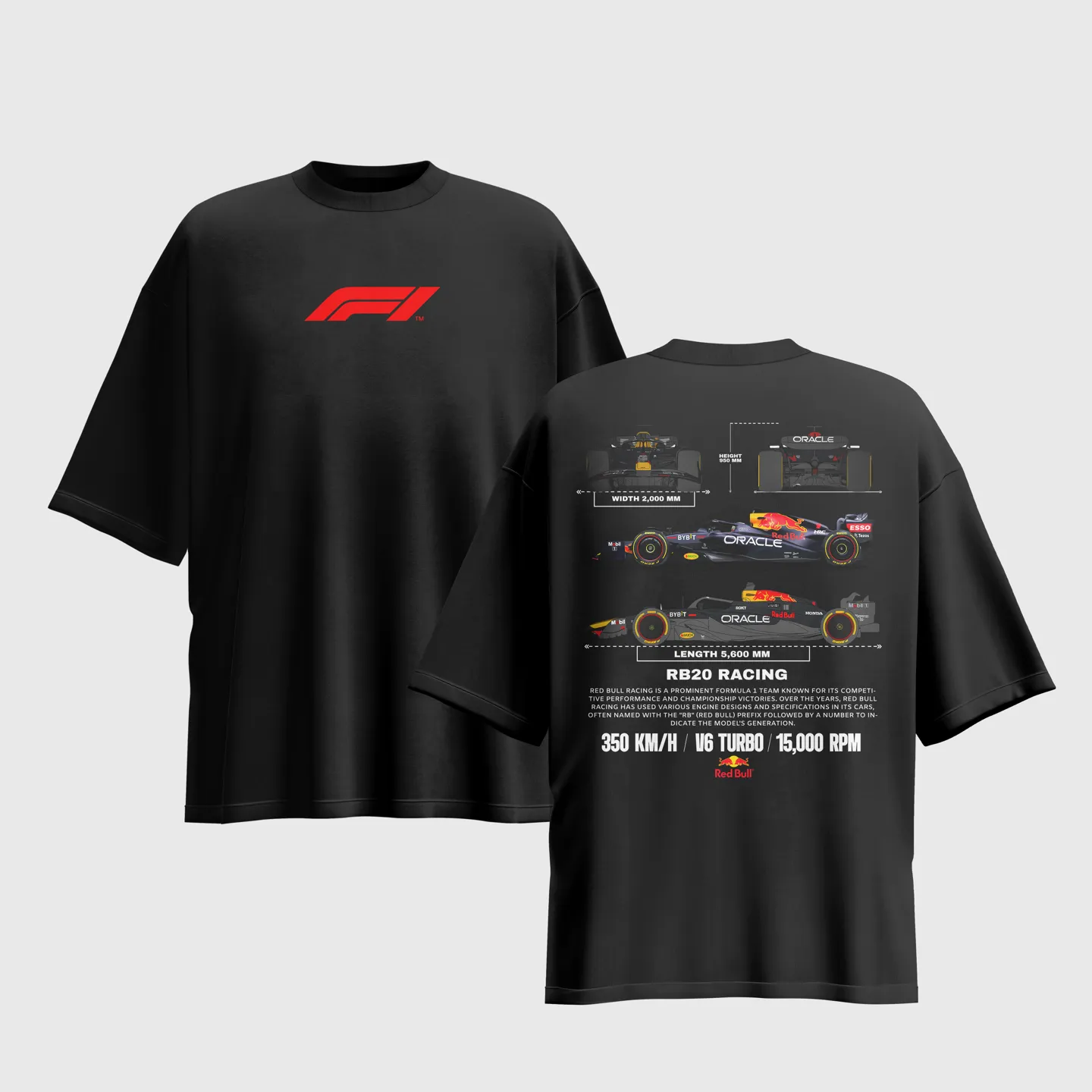 FORMULA 1 Graphic Printed Unisex Oversized T-shirt