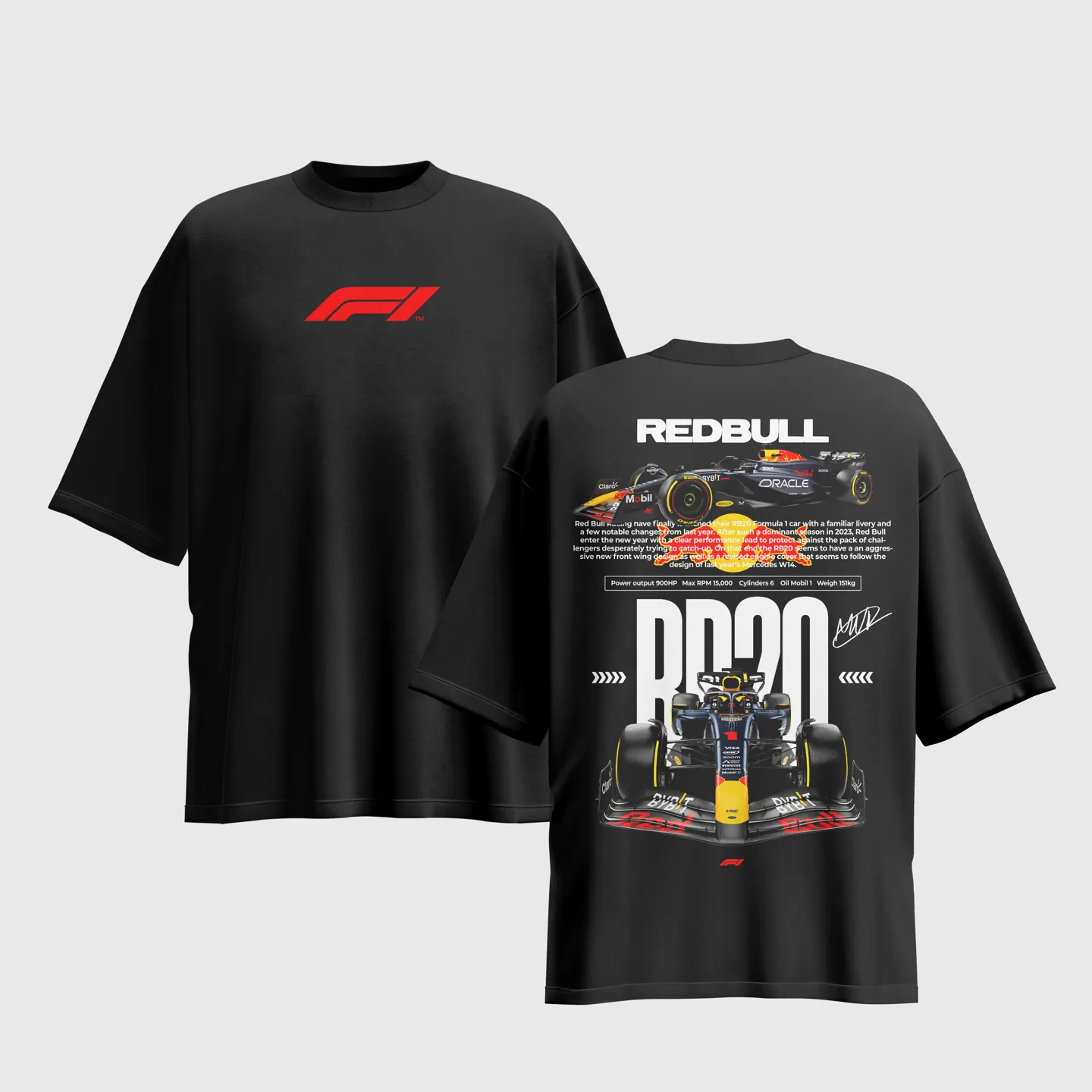 FORMULA 1 Graphic Printed Unisex Oversized T-shirt