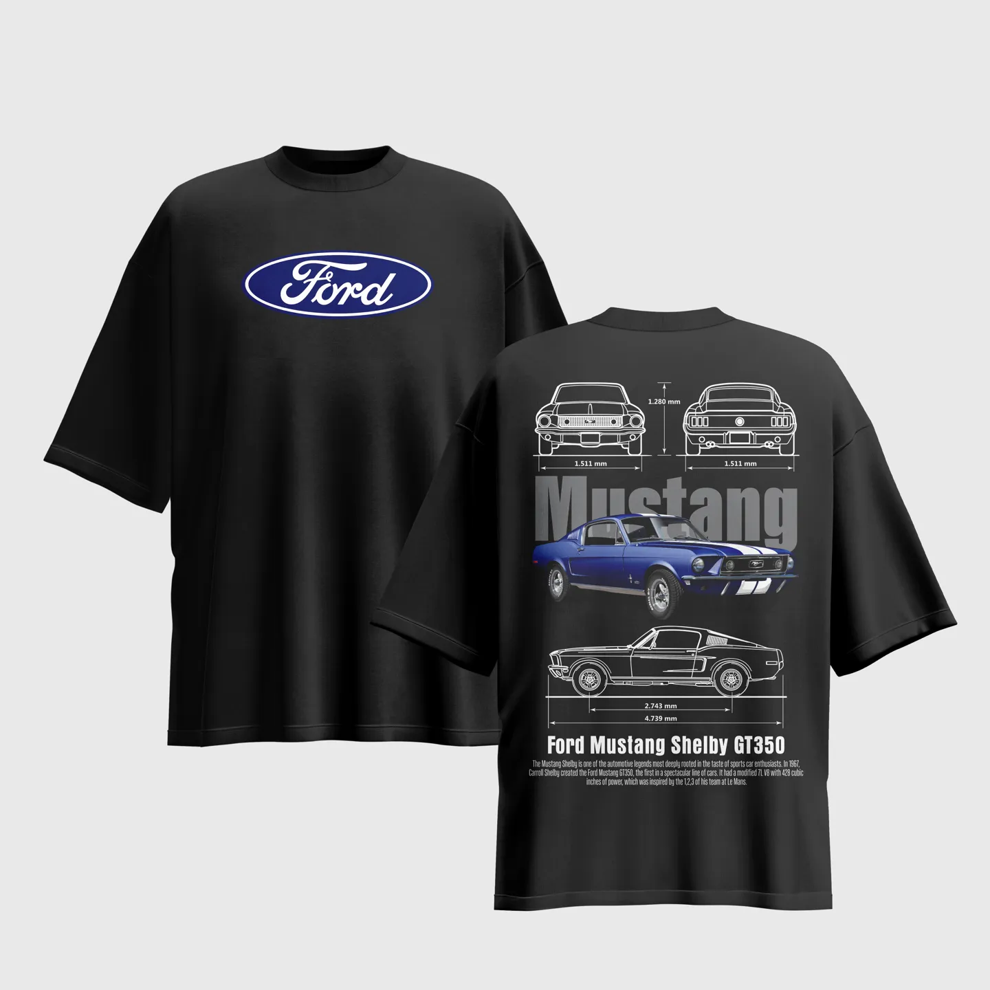 FORD Graphic Printed Unisex Oversized T-shirt