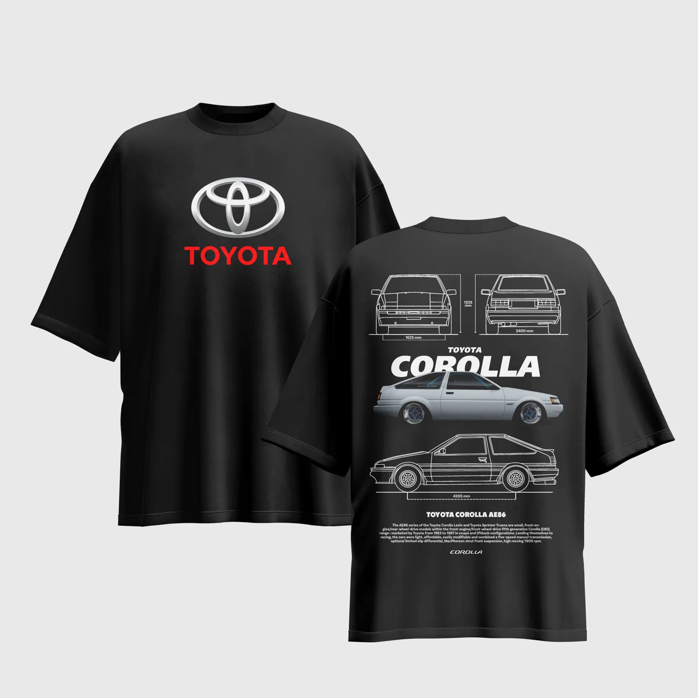 Toyota Graphic Printed Unisex Oversized T-shirt