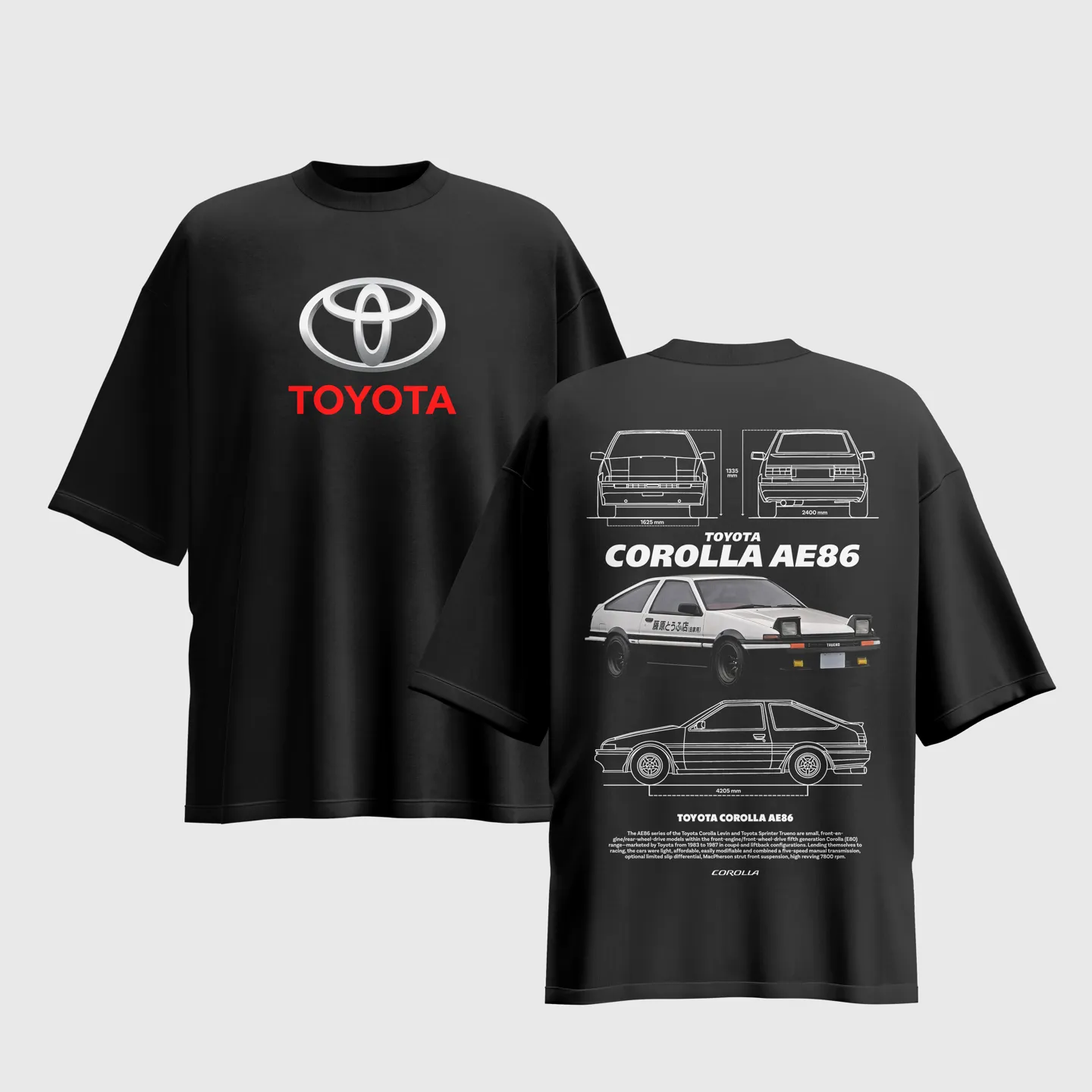 Toyota Graphic Printed Unisex Oversized T-shirt
