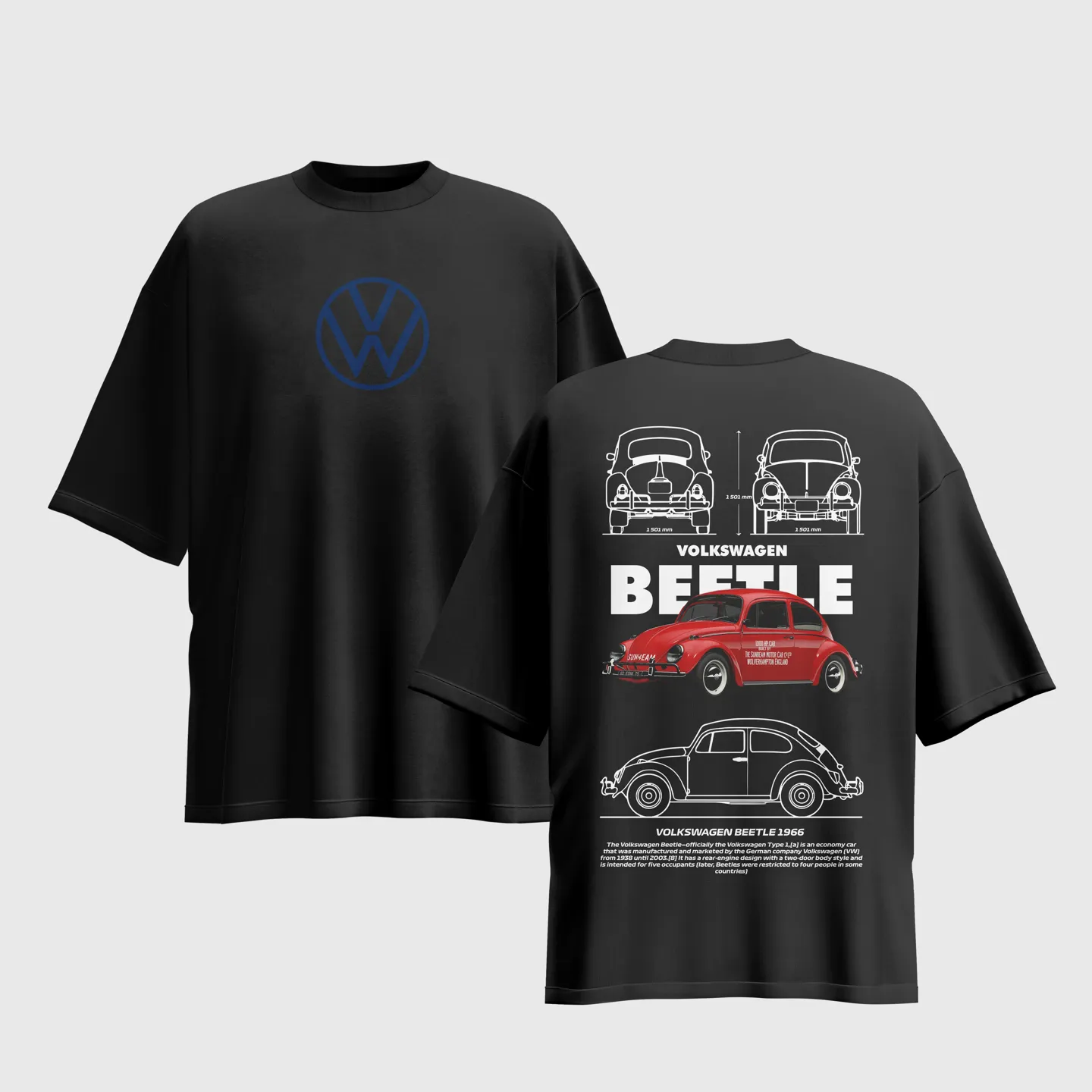 Volkswagen Graphic Printed Unisex Oversized T-shirt
