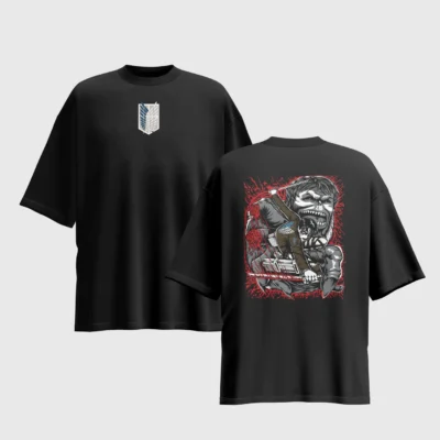 Attack on Titan Anime Graphic Printed Unisex Oversized T-shirt