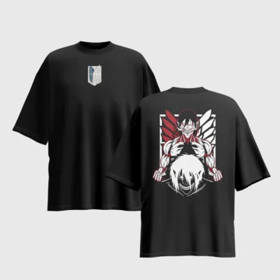 Attack on Titan Anime Graphic Printed Unisex Oversized T-shirt