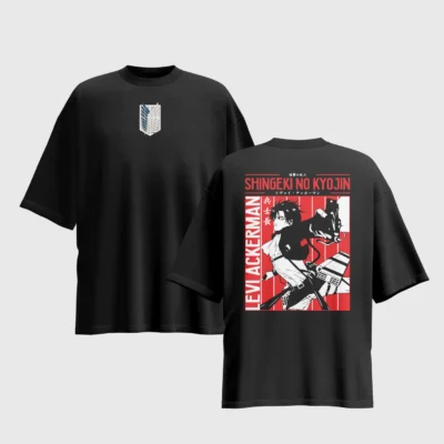 Attack on Titan Anime Graphic Printed Unisex Oversized T-shirt