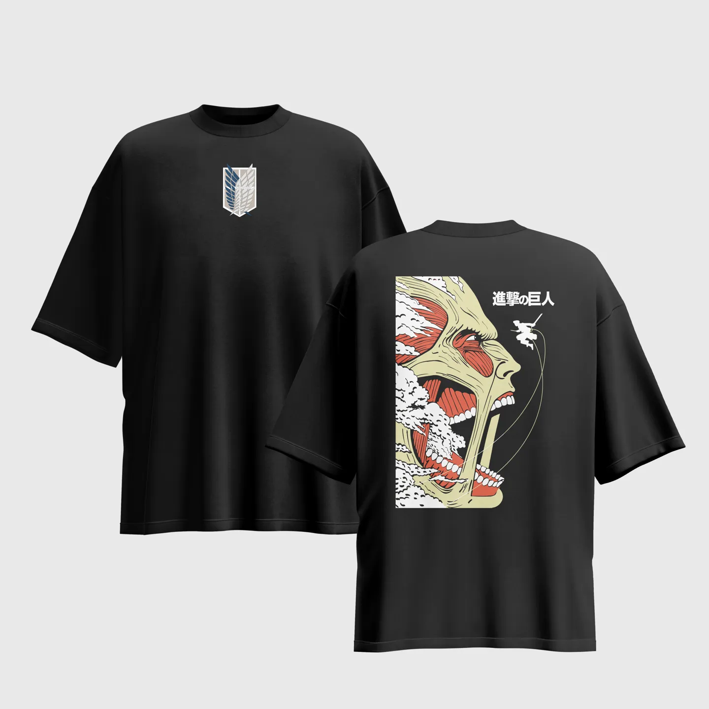 Attack on Titan Anime Graphic Printed Unisex Oversized T-shirt