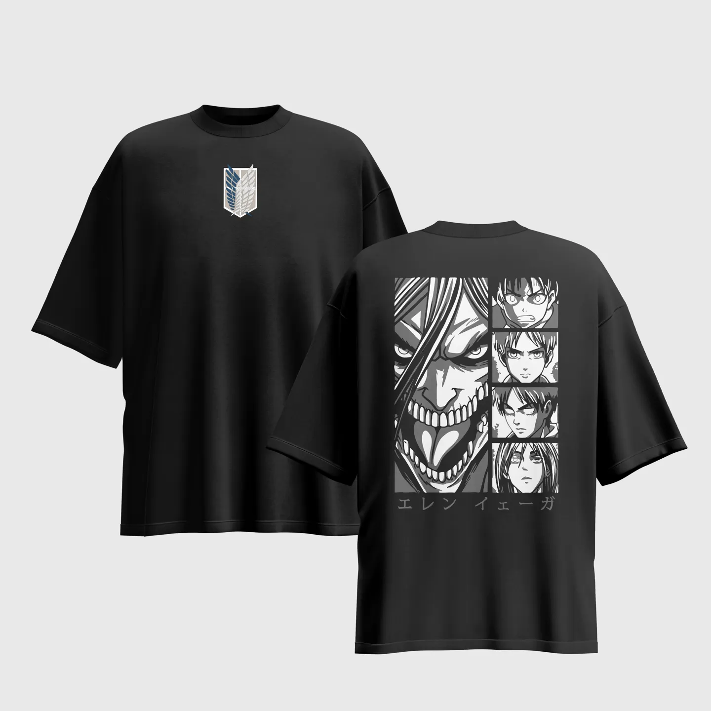 Attack on Titan Anime Graphic Printed Unisex Oversized T-shirt