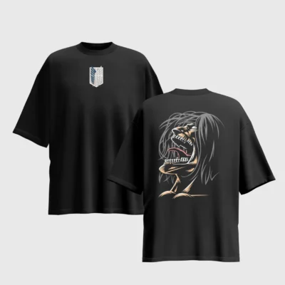 Attack on Titan Anime Graphic Printed Unisex Oversized T-shirt