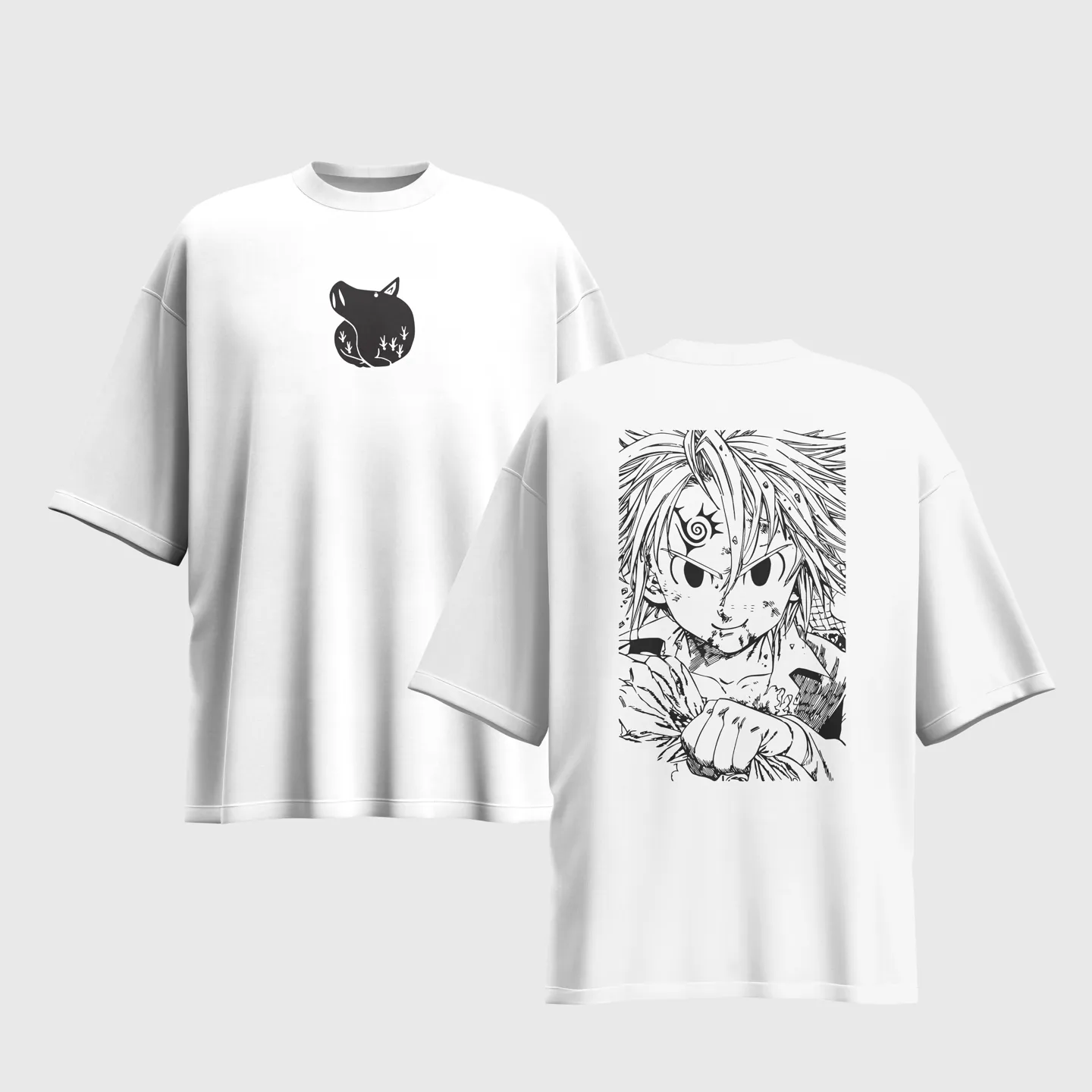 The Seven Deadly Sins Anime Graphic Printed Unisex Oversized T-shirt
