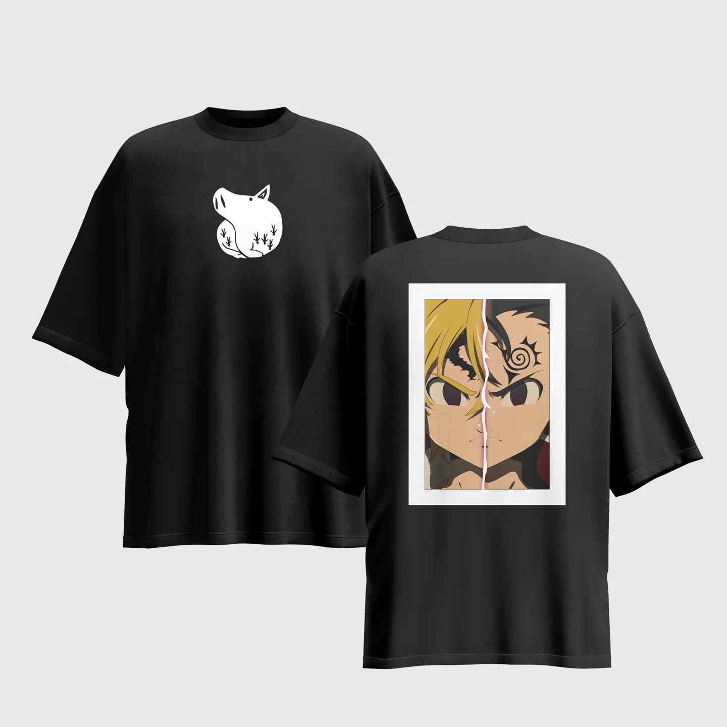 The Seven Deadly Sins Anime Graphic Printed Unisex Oversized T-shirt