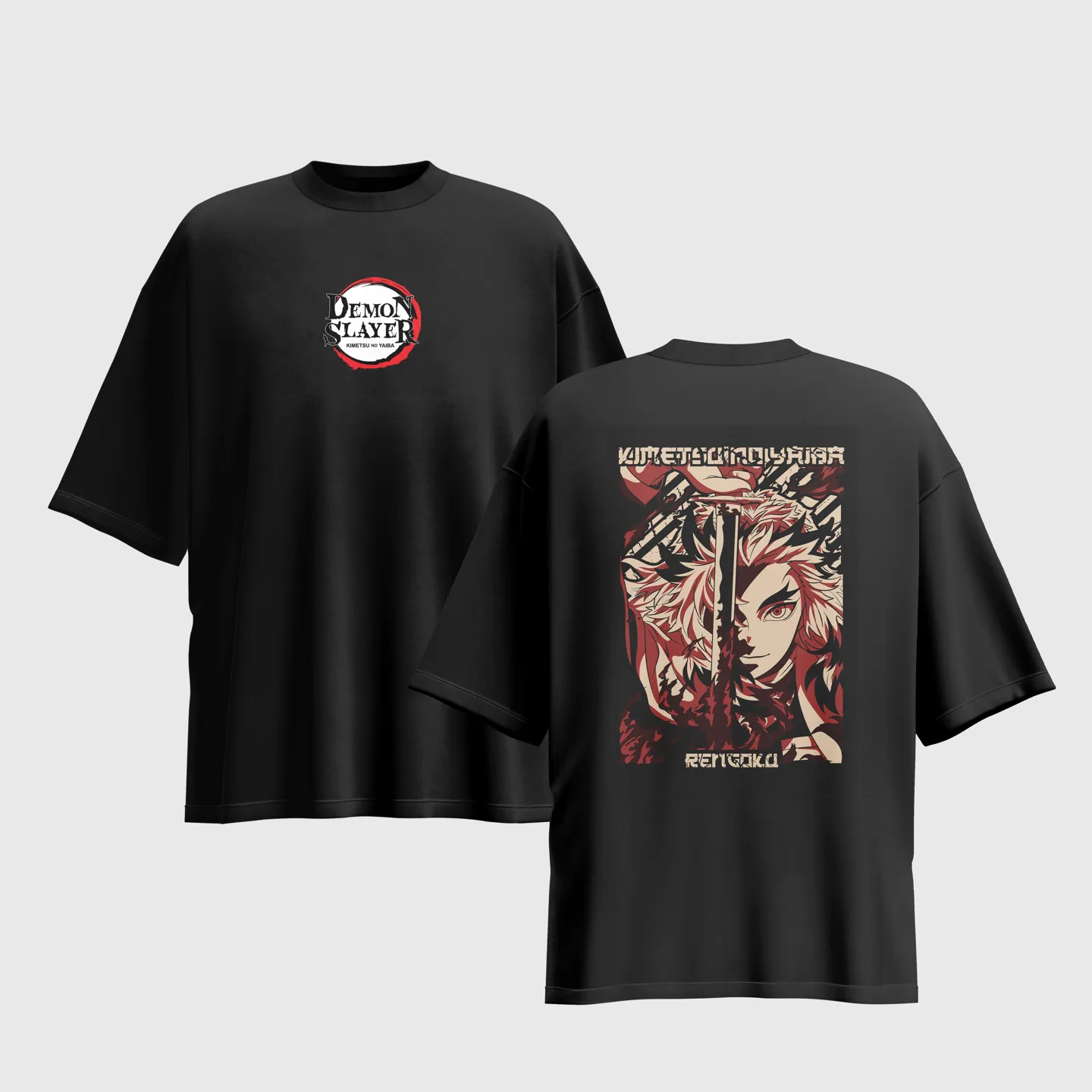 Demon Slayer Anime Graphic Printed Unisex Oversized T-shirt