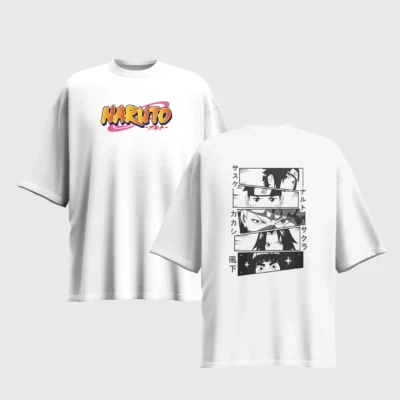 Naruto Anime Graphic Printed Unisex Oversized T-shirt