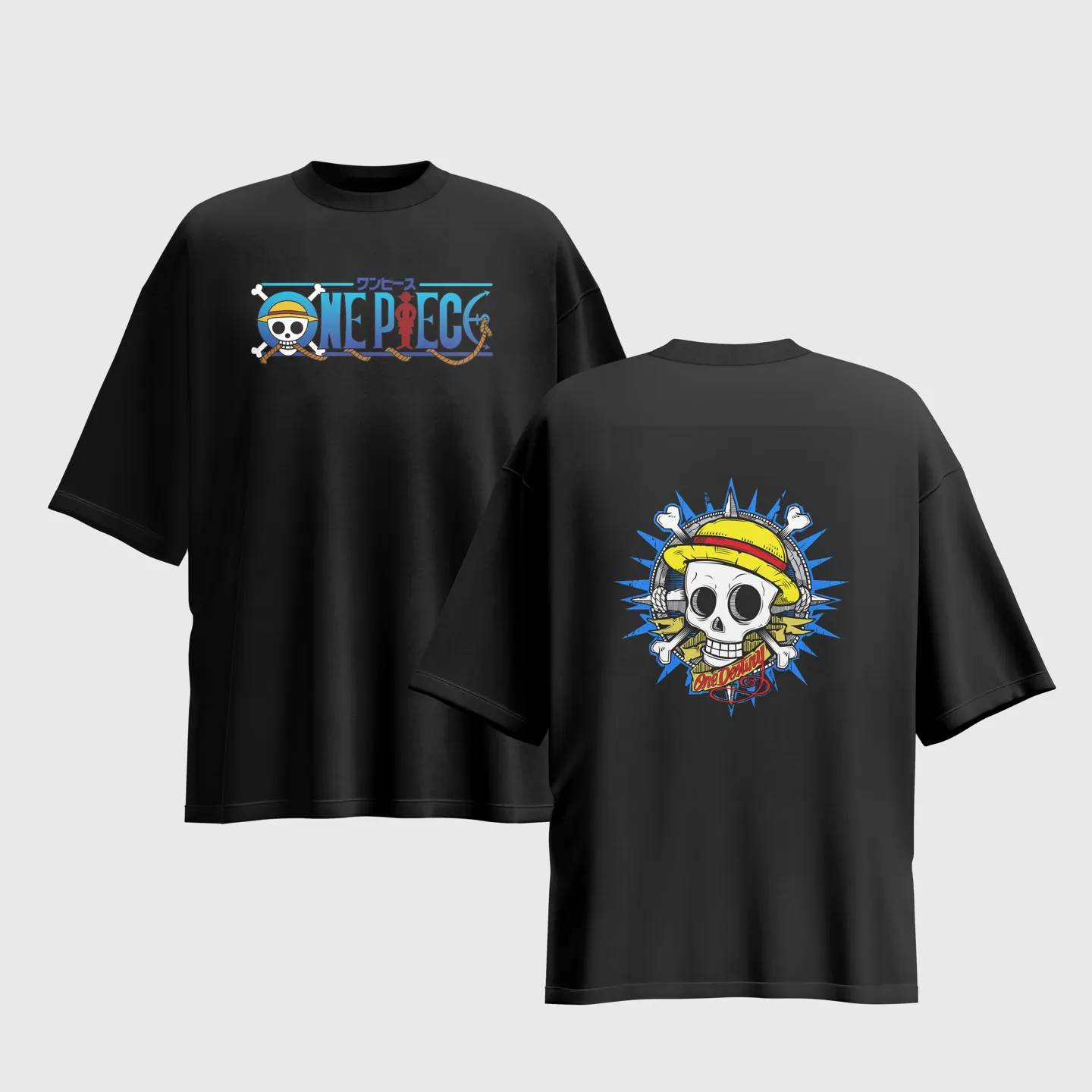 One Piece Anime Graphic Printed Unisex Oversized T-shirt