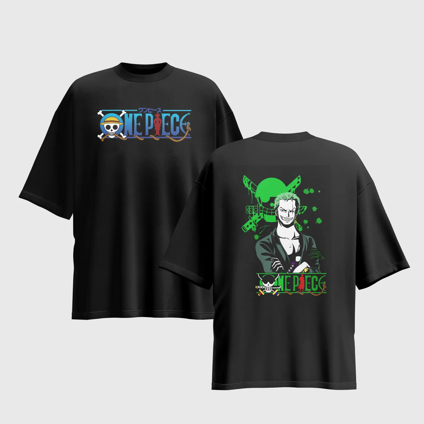 One Piece Anime Graphic Printed Unisex Oversized T-shirt