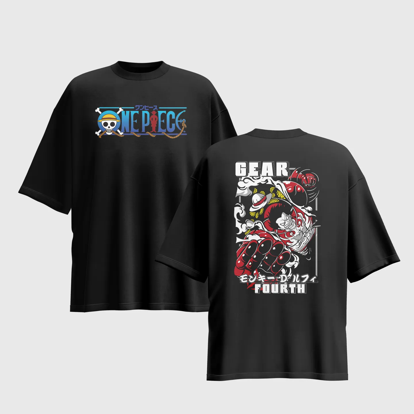 One Piece Anime Graphic Printed Unisex Oversized T-shirt