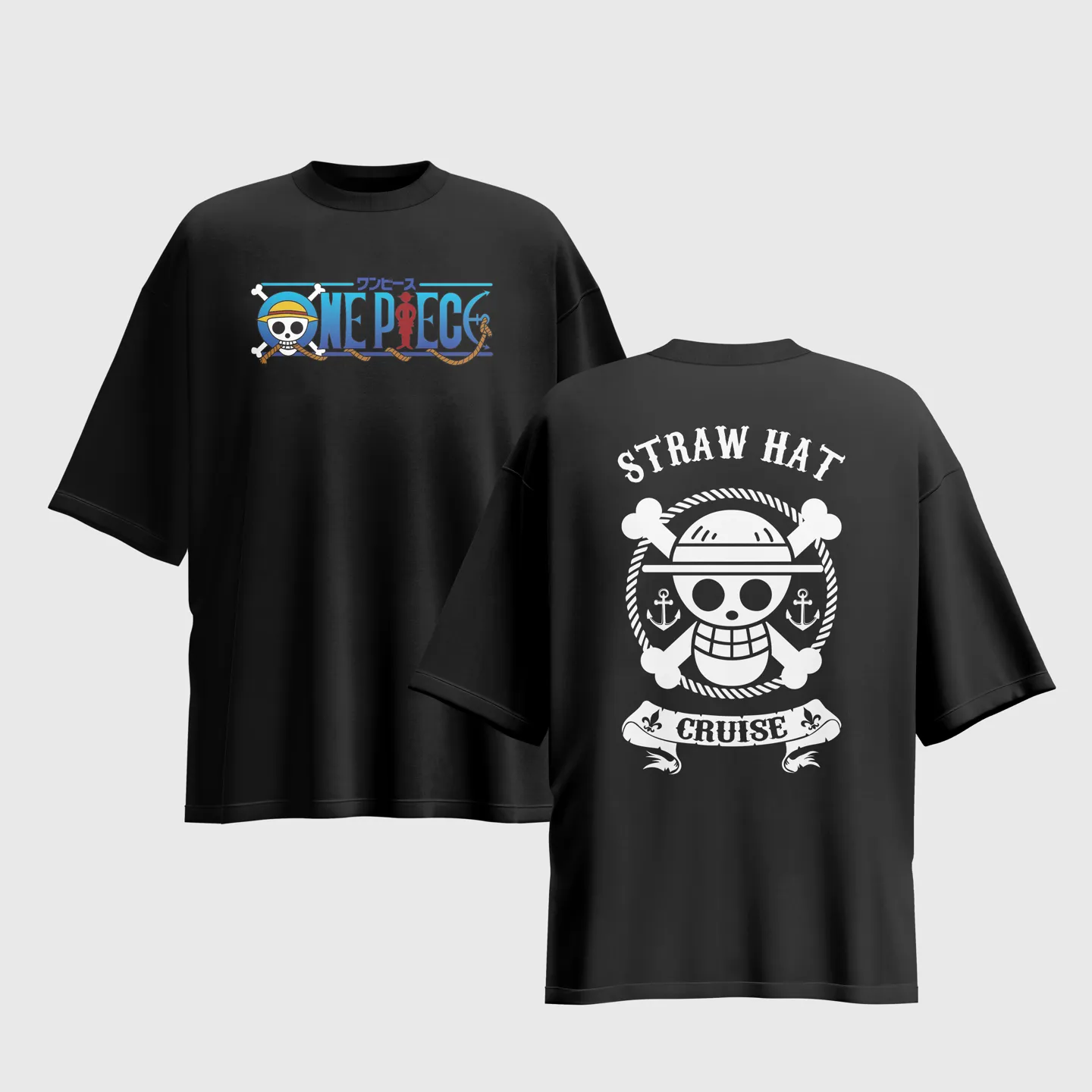 One Piece Anime Graphic Printed Unisex Oversized T-shirt