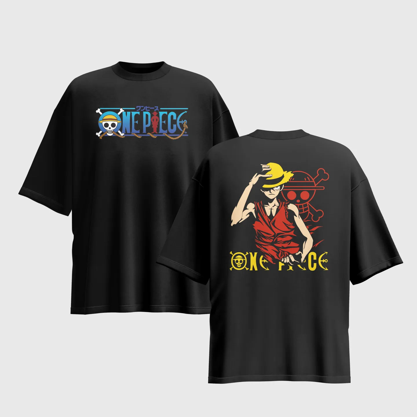 One Piece Anime Graphic Printed Unisex Oversized T-shirt