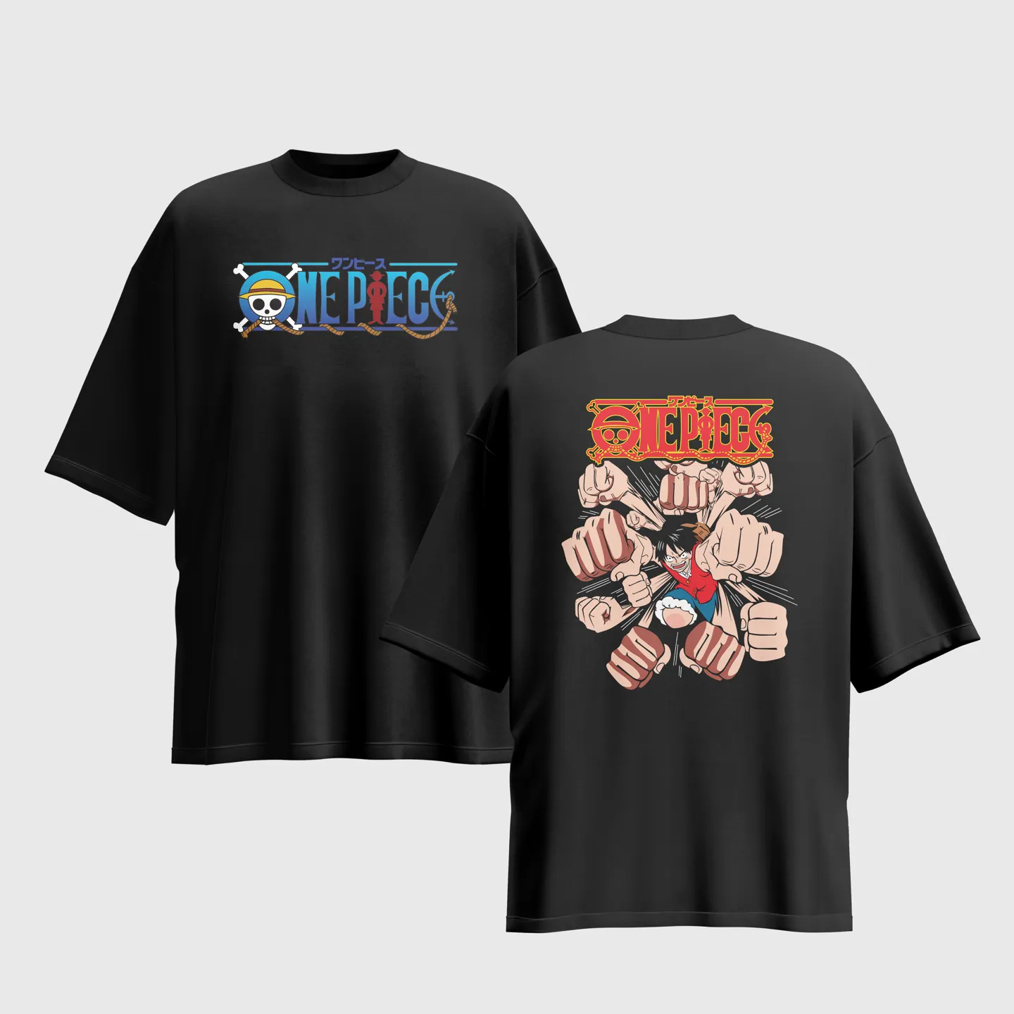 One Piece Anime Graphic Printed Unisex Oversized T-shirt