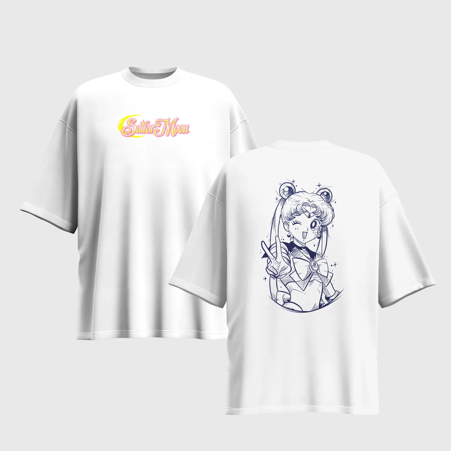 Sailor Moon Anime Graphic Printed Unisex Oversized T-shirt