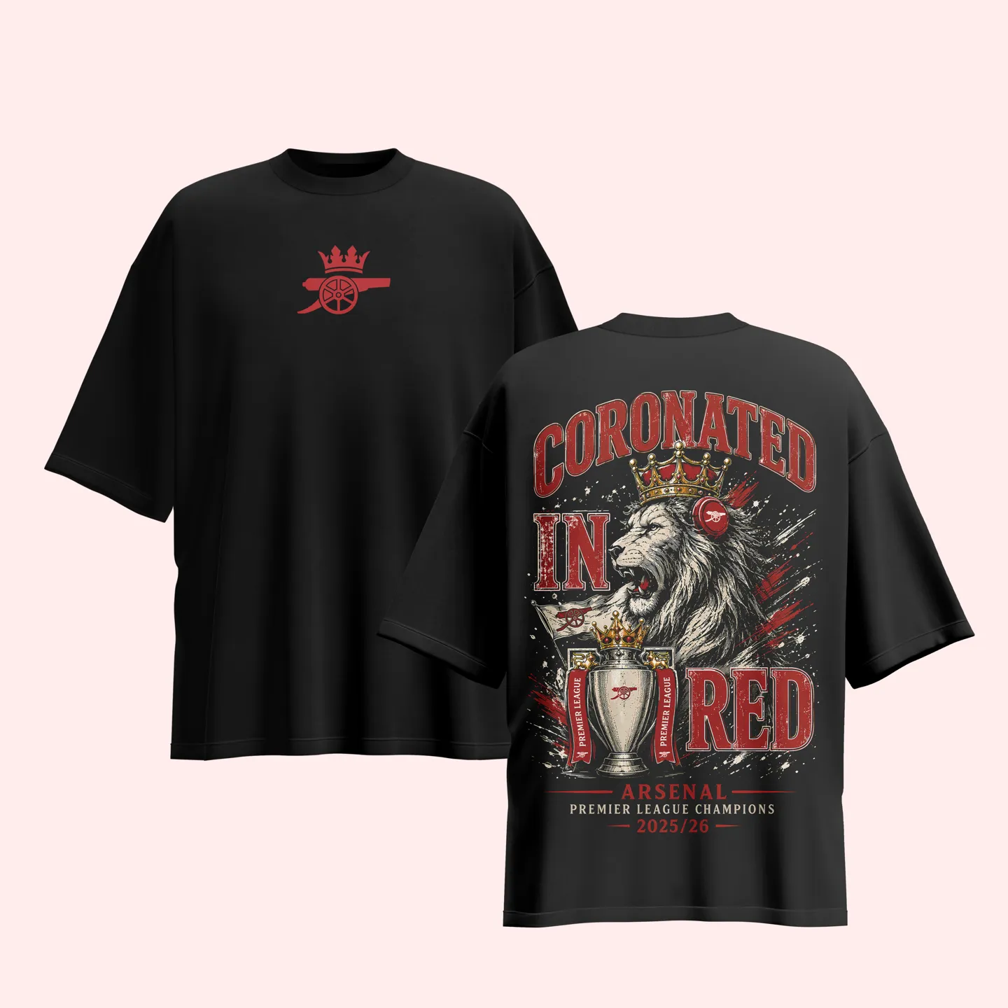 Champions 25-26: Arsenal Printed Unisex Oversized T-shirt - FanFit